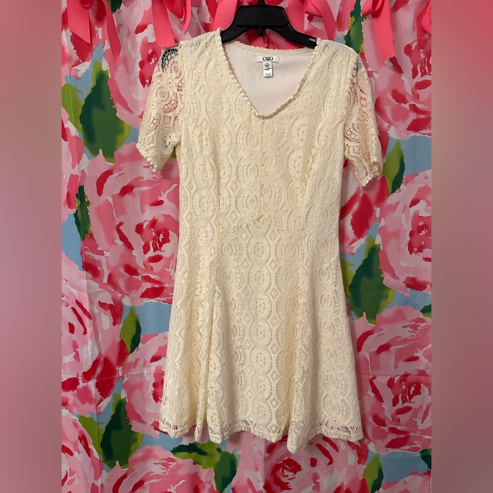 NWOT Women’s Cream Lace Dress by Cato